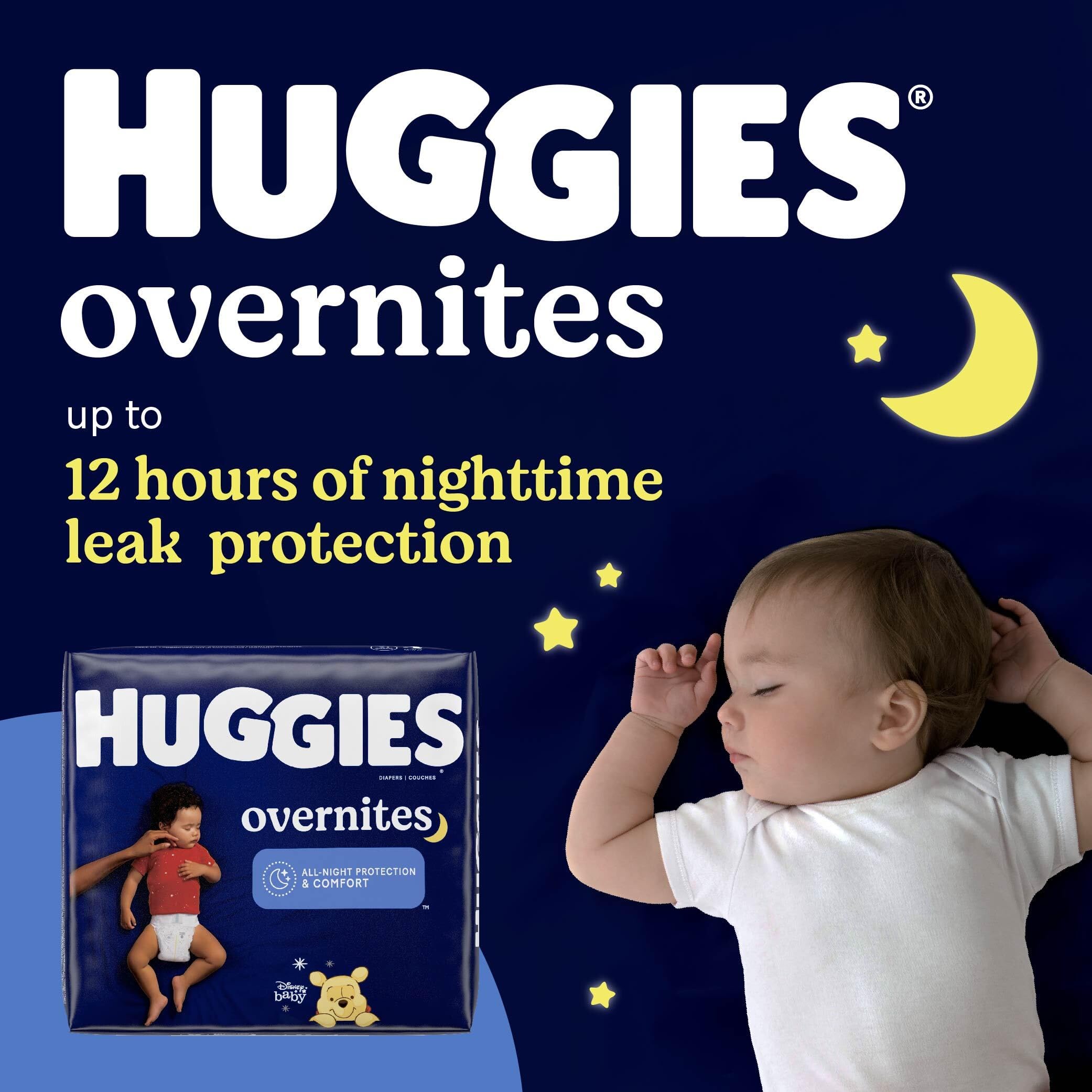 Huggies Little Movers + Overnites Bundle: Huggies Little Movers Baby Diapers, Size 3 (16-27 lbs), 156ct (6 packs of 26) & Huggies Overnites Overnight Diapers, Size 3 (16-27 lbs), 132ct (2 packs of 66)