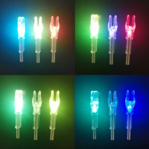 X Lighted Archery Nock for Arrows with .204".233".244".246" Inside Diameter, 6 PCS LED Nock with Screwdriver (Strobe, X/.204")