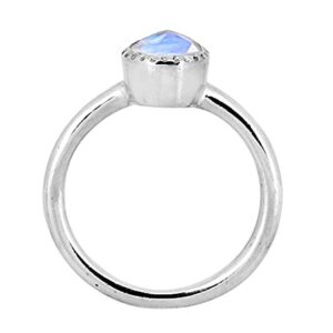 YoTreasure Moonstone Ring Solid 925 Sterling Silver Gemstone Jewelry