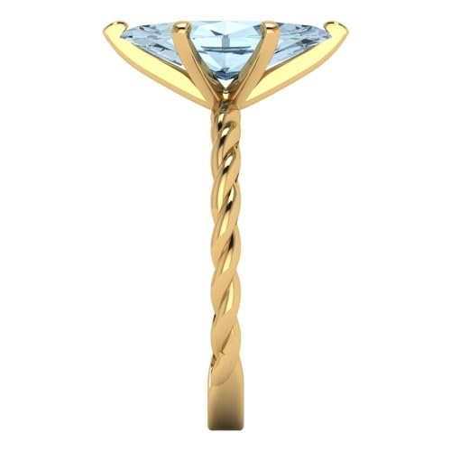 Clara Pucci 2ct Marquise Cut Solitaire Rope Knot Natural Swiss Blue Topaz Engagement Promise Anniversary Ring 18k yellow Gold 4.25