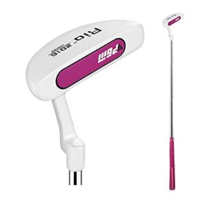 kids golf putter right handed stainless steel rio beginners practice junior golf clubs for 3-12 years 24''-28'' (white&pink,8-12y)