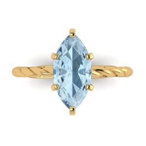 clara pucci 2ct marquise cut solitaire rope knot natural swiss blue topaz engagement promise anniversary ring 18k yellow gold 4.25