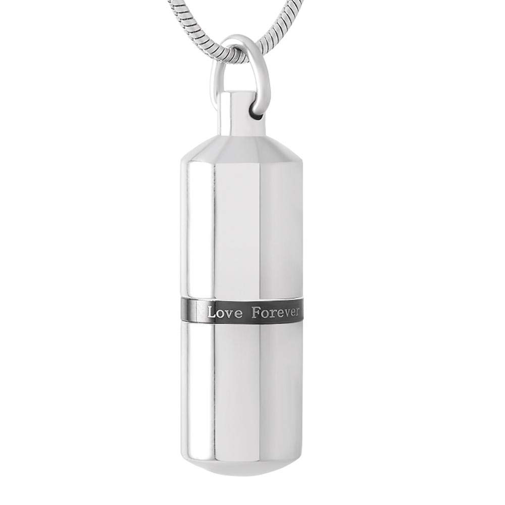 OPPJB Cremation Jewelry Jewelry Pill Case Cremation Stainless Steel Urn Chain Pendant Necklace Souvenir Memorial Ashes Cremation Necklace