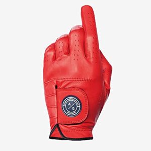 Asher Men's Premium RED Burst Golf Glove -- XL (goes on Left Hand)