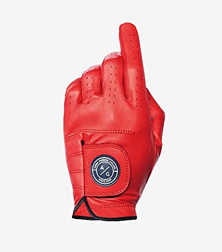 Asher Men's Premium RED Burst Golf Glove -- XL (goes on Left Hand)