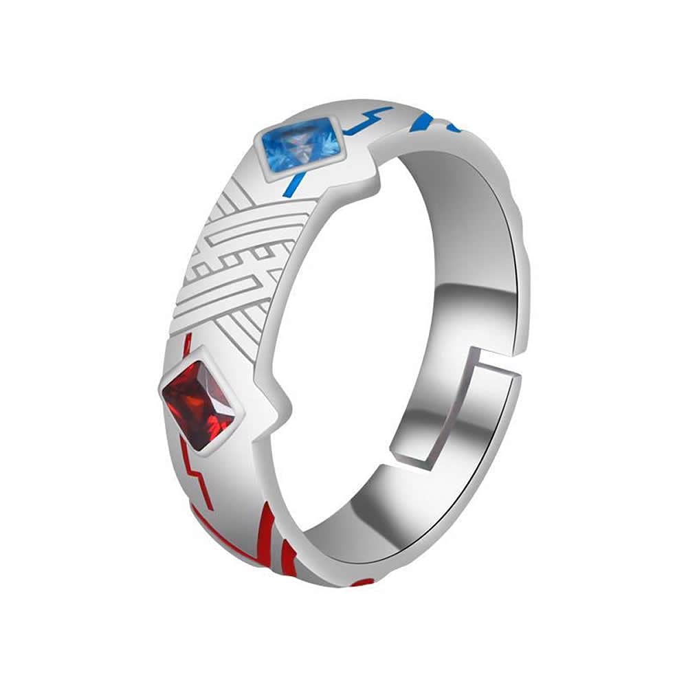 PPONE Darling In The Franxx Ring,Anime 02 Zero Two Cosplay Ring Silver 925 Adjustable Props Jewelry for Fans