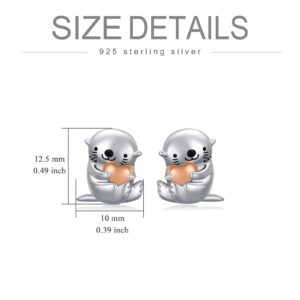 Sterling Sliver Otter Earrings Otter Animal Jewelry Otter Gifts for Women