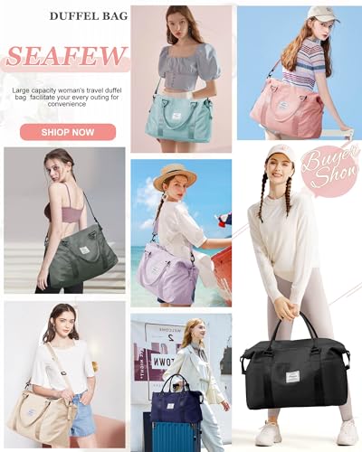 Sport Travel Duffle Bag Large Gym Tote Bag for Women, Weekender Bag Carry on Bag for Airplane, Ladies Beach Bag Overnight Bag Waterproof Bag Luggage Bag with Wet Bag