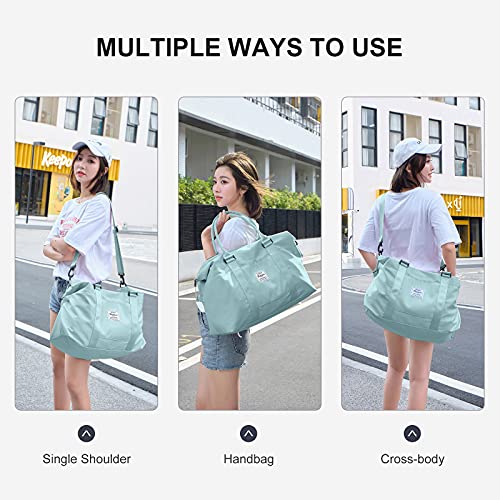 Sport Travel Duffle Bag Large Gym Tote Bag for Women, Weekender Bag Carry on Bag for Airplane, Ladies Beach Bag Overnight Bag Waterproof Bag Luggage Bag with Wet Bag