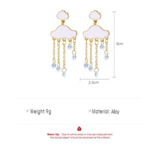 Cute Cloud Earrings Dangle for Women Crystal Zirconia Raindrop Teardrop Tassel Earrings Drop Silver Gold Prom Earrings Jewelry Gift