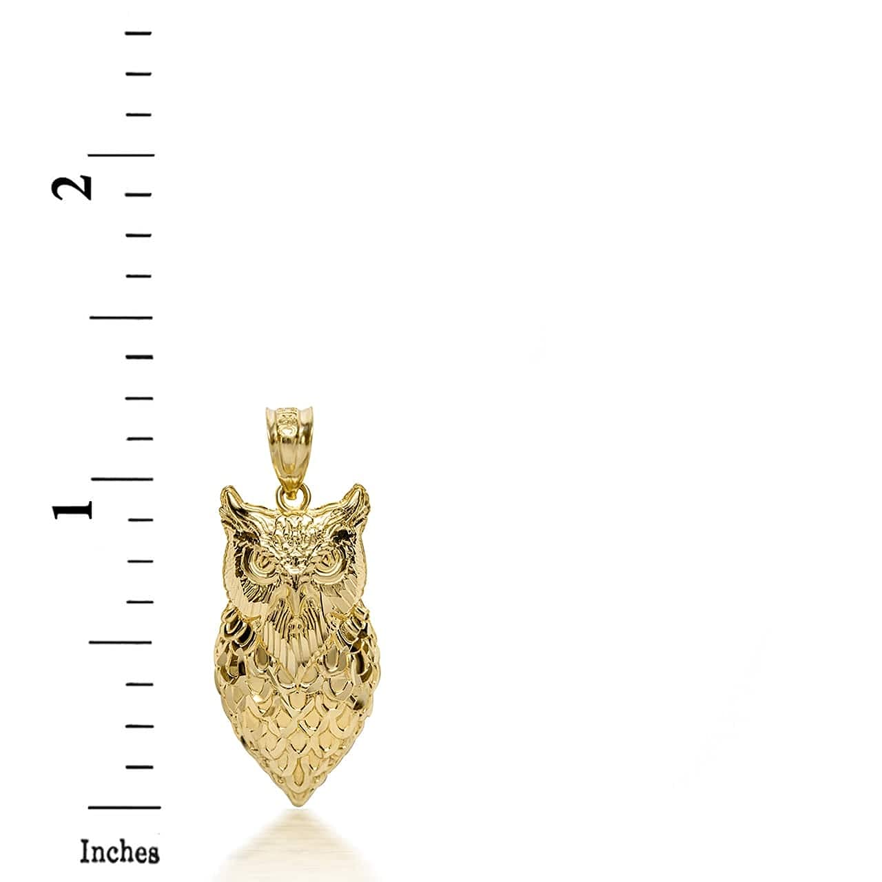 Certified 14k Yellow Gold Lovely Night Owl Animal Charm Pendant