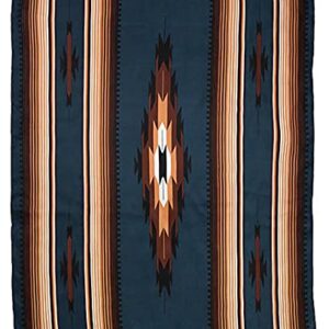 Wyoming Traders Aztec Cowboy Wild Rag 100% Silk Scarf Bandana Multiple Colors 34.5" (Teal/Tan)