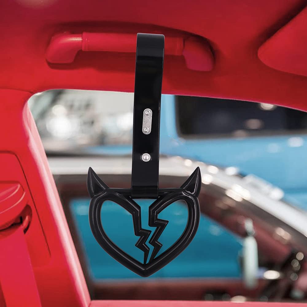 jdm Devil Demon Broken Heart Black TSURIKAWA Ring Subway Train Bus Handle Strap Charm Drift