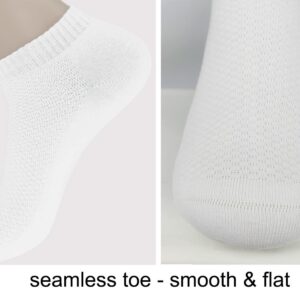 Ait fish 100% Cotton Socks for Men and Women - Thin Low Cut Ankle Socks (White)