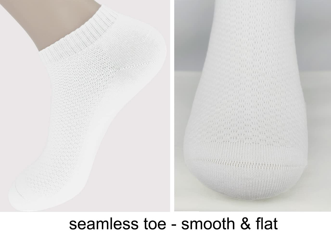 Ait fish 100% Cotton Socks for Men and Women - Thin Low Cut Ankle Socks (White)