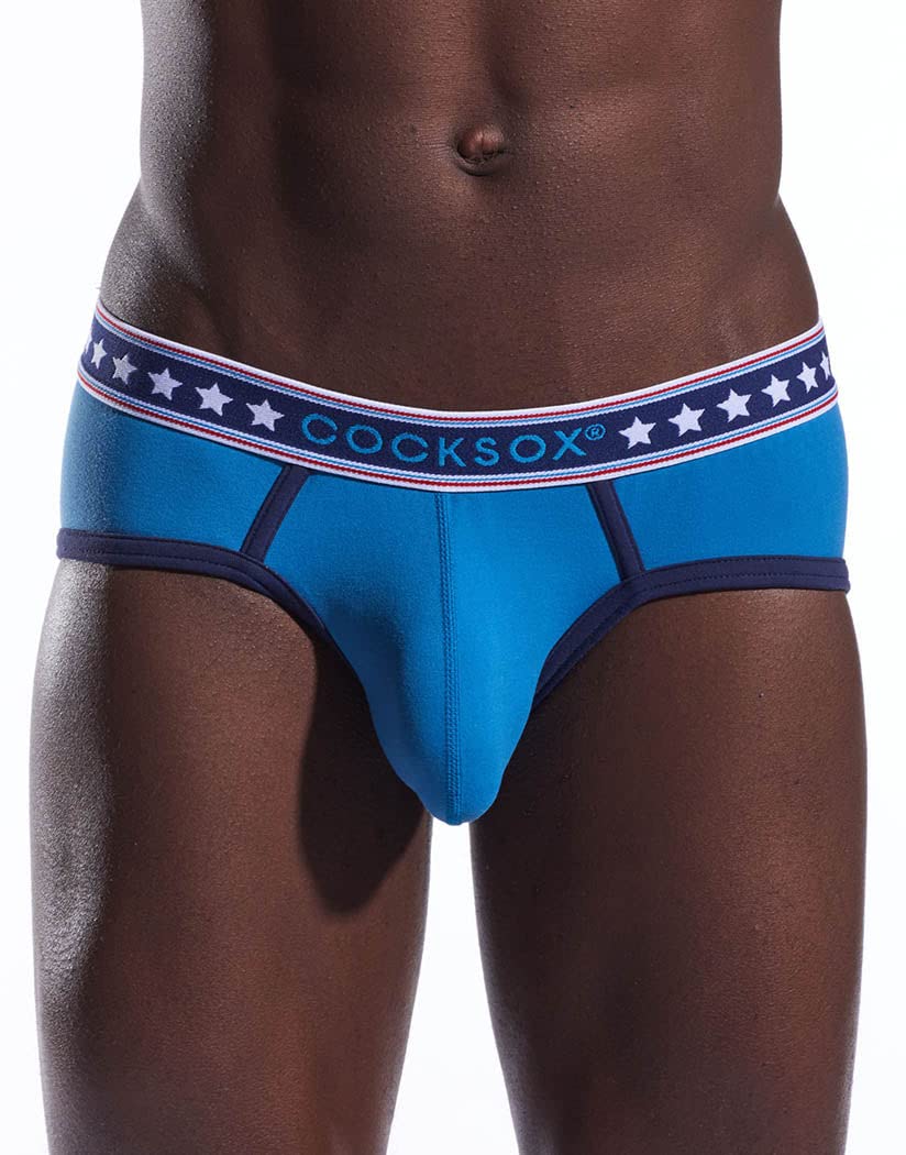 Cocksox American Collection Solid Sports Brief CX76N, Blue Jean, Large