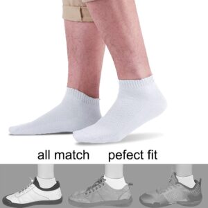 Ait fish 100% Cotton Socks for Men and Women - Thin Low Cut Ankle Socks (White)