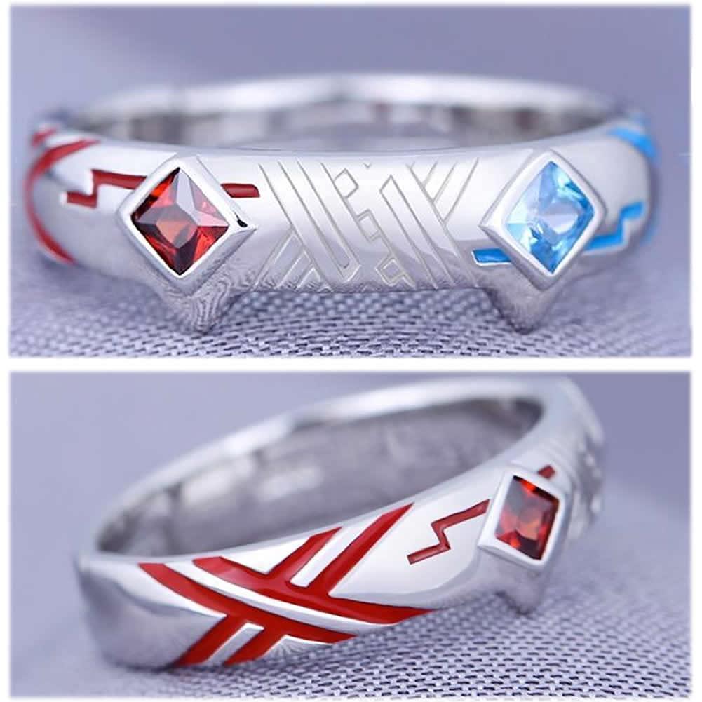 PPONE Darling In The Franxx Ring,Anime 02 Zero Two Cosplay Ring Silver 925 Adjustable Props Jewelry for Fans