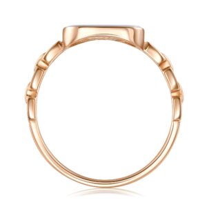 CHOW SANG SANG Delicate Gold 18K Rose Gold & Mother of Pearl Ring for Women and Girls 92504R (Our Size 13/ US 6)