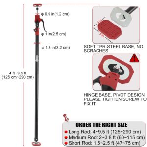 XINQIAO Third Hand Tool 3rd Hand Support System, Premium Steel Support Rod with 154 LB Capacity for Cabinet Jack, Drywall Jack& Cargo Bars, 49.2 IN-114.2 in Long, 1 PC