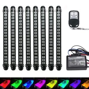 nbwdy 8pcs led strip lights boat lights with app 4-key rf remote control,waterproof 12v boat interior rgb strip lights,boat deck lighting,multi-color marine lights for boat sailboat kayak