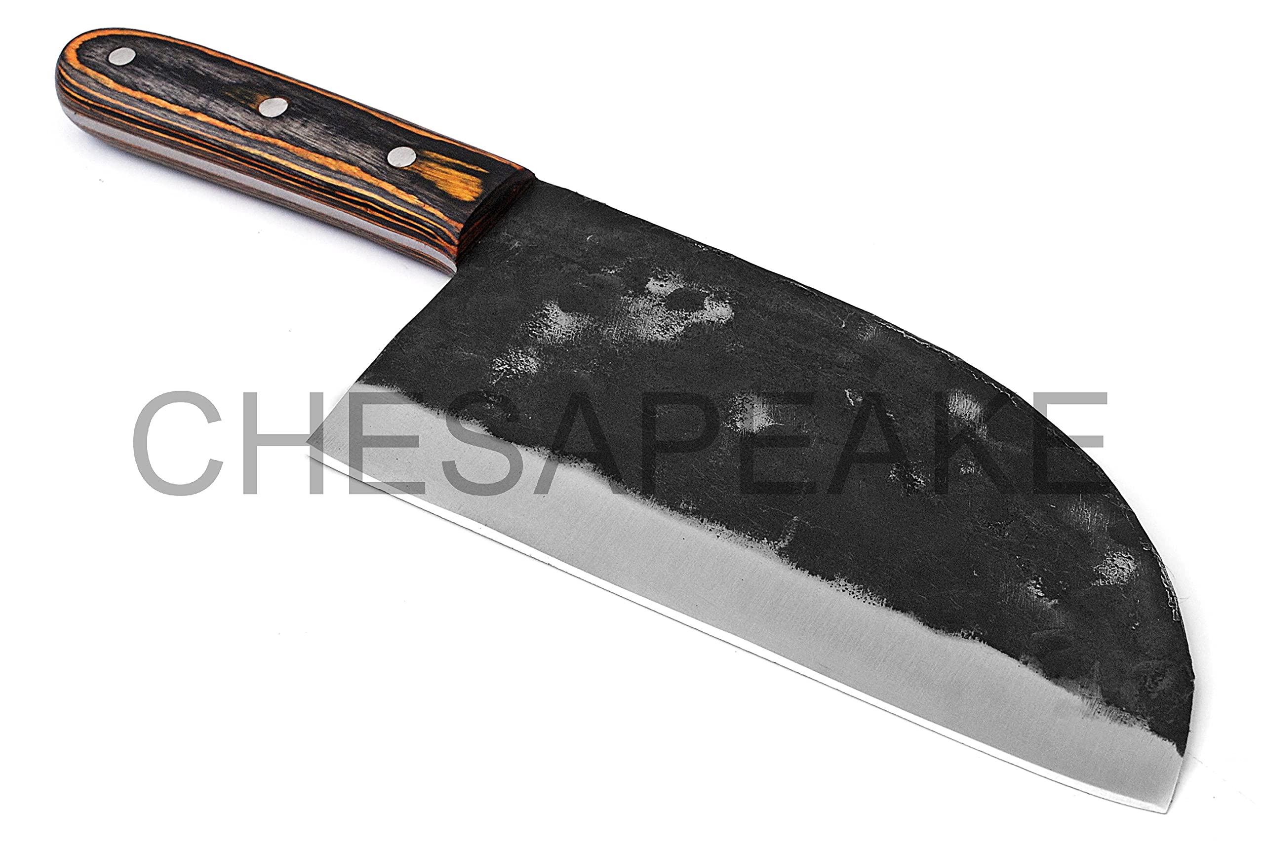 Chesapeake Knives Custom Handmade Carbon Steel Clever with leather sheath