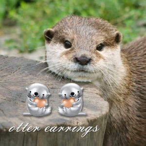 Sterling Sliver Otter Earrings Otter Animal Jewelry Otter Gifts for Women