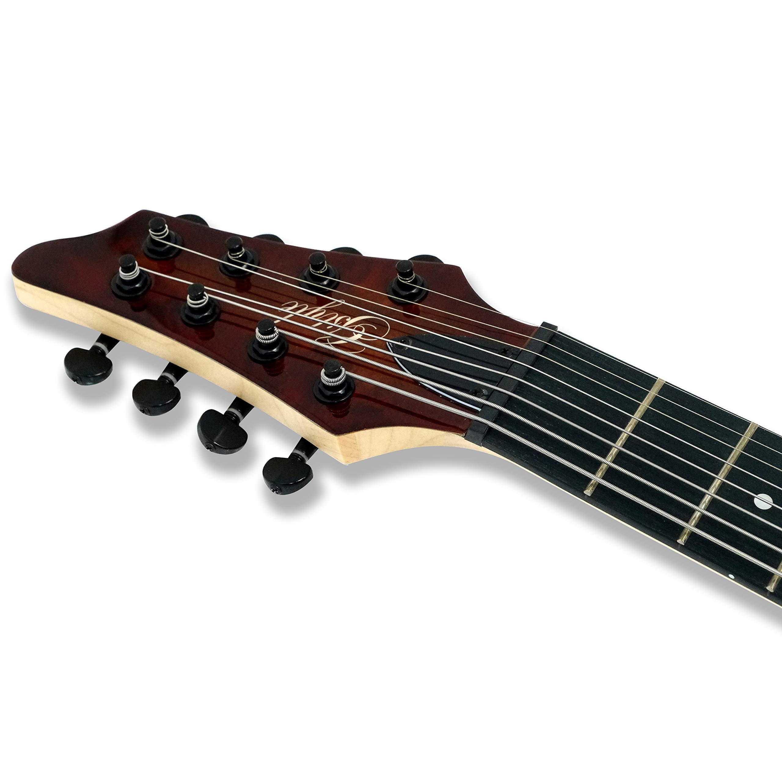 Gstyle 8 String Electric Guitar Burl poplar veener top okoume Wood Body Bolt On Maple Neck Poplar Wood Body (Right-handed) (ES-800)