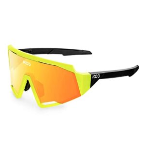 koo spectro sunglasses i performance eyewear for road, triathlete & cyclocross sports - yellow fluo