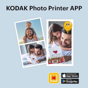 KODAK Mini 2 Retro 4PASS Portable Photo Printer (2.1x3.4 inches) Initial 8 Sheets + 60 Sheets + Gift Bundle, Black