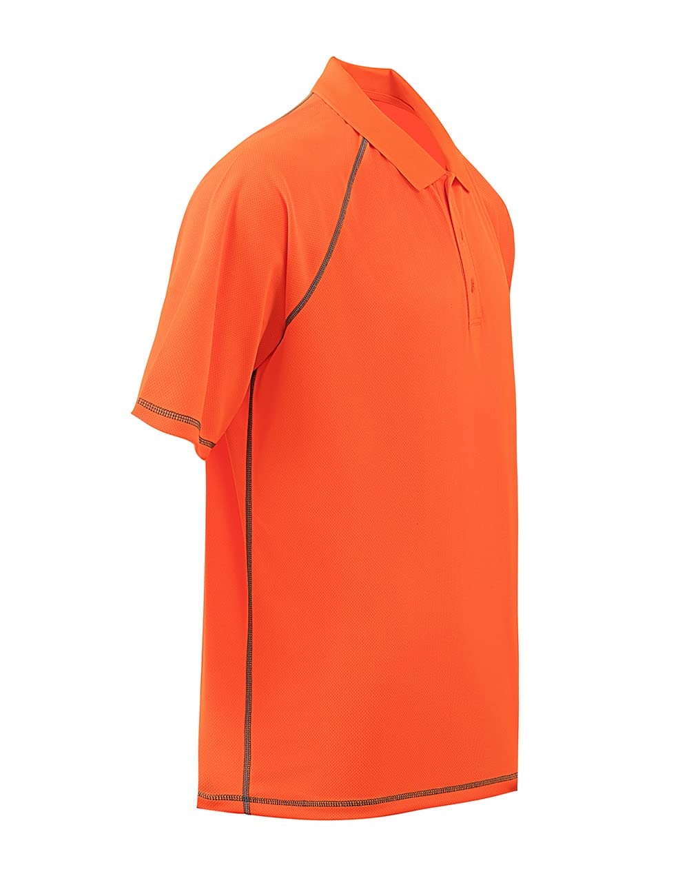 Corna Men's Short Sleeve Mesh Polo Shirts Moisture Wicking Performance Golf Polo(HI VIZ Orange,XXL)