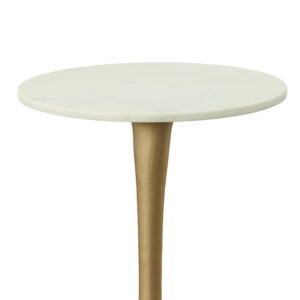 Carolina Chair & Table AMT1924-AGWHT Ilia Marble Top Accent Table, White/Antique Gold