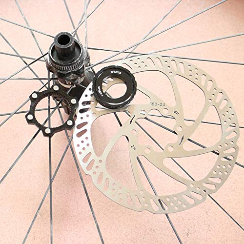 QIMIT Center Lock Adapter, Strong Bicycle Accessories Brake Rotor for 15mm / 5.9in Hub Axles for 12mm / 4.7in for 9mm / 3.5in