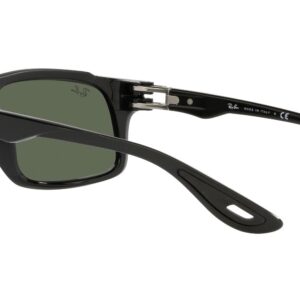 Ray-Ban RB4364M Scuderia Ferrari Collection Aviator Sunglasses, Black/Dark Green, 61 mm