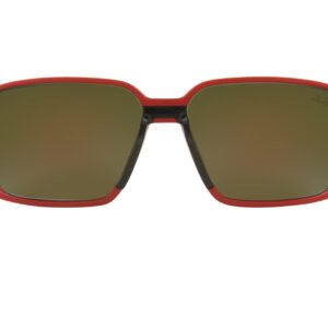 Ray-Ban RB8360M Scuderia Ferrari Collection Square Sunglasses, Matte Red/Light Green Mirrored Blue, 62 mm