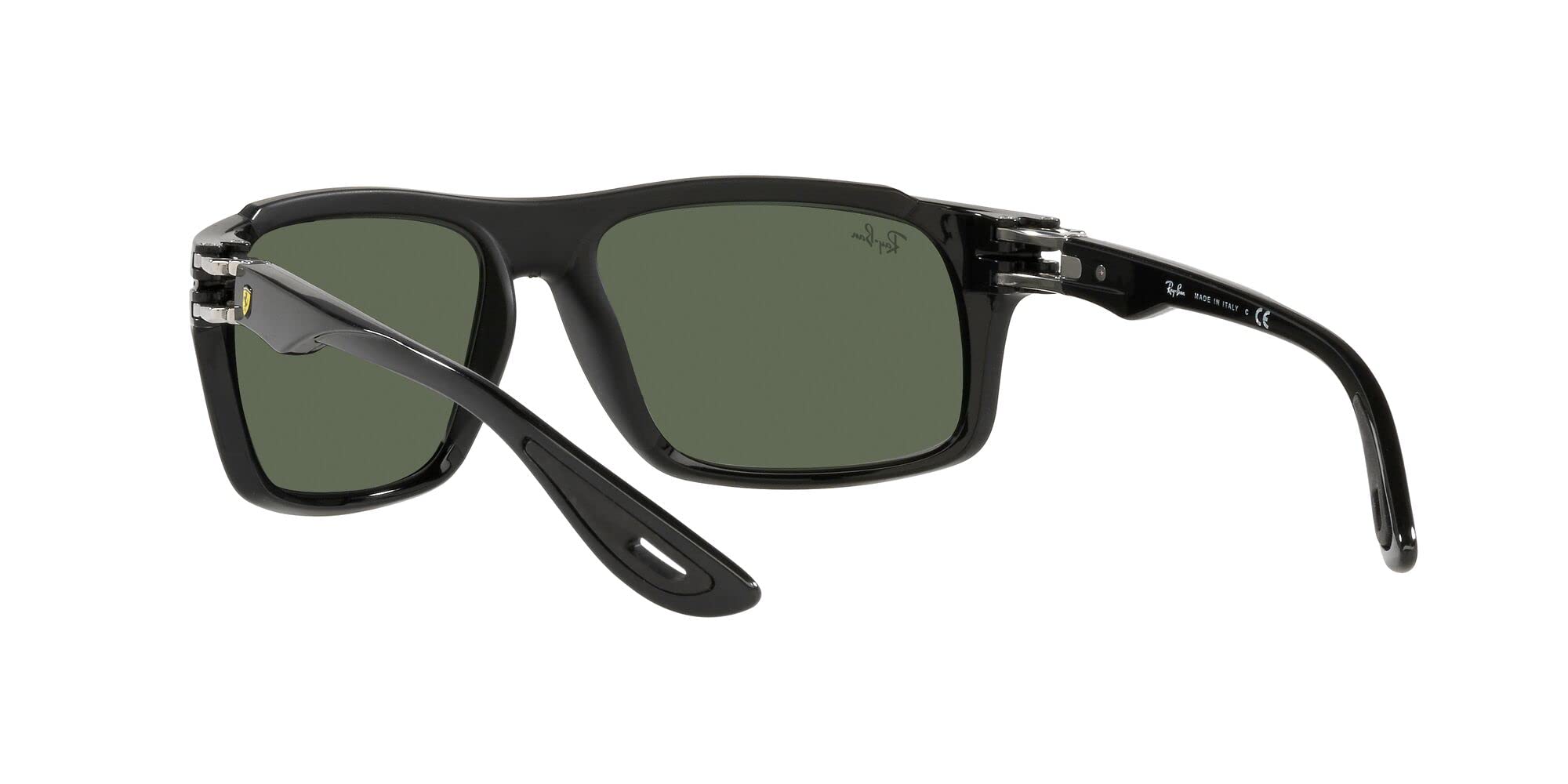 Ray-Ban RB4364M Scuderia Ferrari Collection Aviator Sunglasses, Black/Dark Green, 61 mm