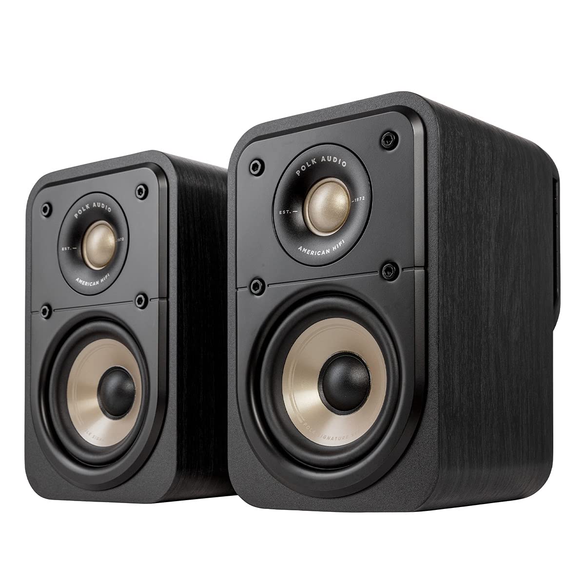 Polk Signature Elite ES10 Surround Loudspeaker - Hi-Res Audio Certified, Dolby Atmos & DTS:X Compatible, 1" Tweeter & 4" Woofer, Power Port Technology for Effortless Bass (Pair, Stunning Black)