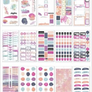 The Happy Planner Sticker Pack for Calendars, Journals and Projects –Multi-Color, Easy Peel – Scrapbook Accessories – Enjoy The Little Things Theme – 30 Sheets, 732 Stickers Total