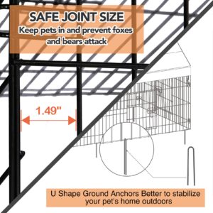 Chicken Coop Run Cage Upgrade 86.6"×40"×38" Metal Chicken Fence Pen Pet Playpen Enclosures with Protection Cover&Ground Nail,Cage Indoor Outdoor Yard for Small Animals Cat Hen Duck Rabbit