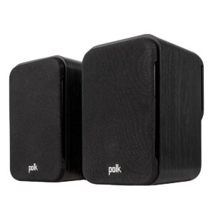 Polk Signature Elite ES10 Surround Loudspeaker - Hi-Res Audio Certified, Dolby Atmos & DTS:X Compatible, 1" Tweeter & 4" Woofer, Power Port Technology for Effortless Bass (Pair, Stunning Black)