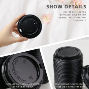 CZWESTC 100 Pcs Black Dome Lids for 12, 16, 20, 22 Oz Lids for Takeout Coffee Cups, Hot Cup Lid Disposable Paper Cup Lids 12-22 Ounce for Hot/Cold Beverage