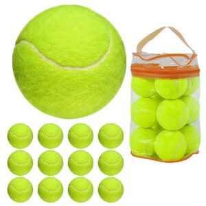 gkk tennis balls, 12 pack durable pressurized yellow felt, high bounce practice balls for training, beginners, dogs, ideal gift