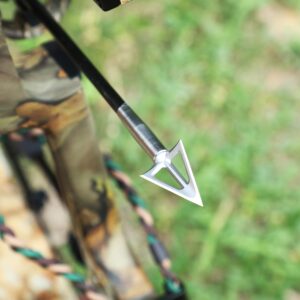 YIXINHONG 6-Pack Stainless Steel Fixed Blade Broadheads 100 Grain 1-1/8" Cut Premium Solid Arrow Tip for Archery Hunting for Crossbow and Compound Bow