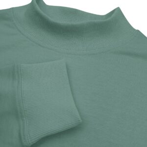 Minclouse Women's Casual Long sleeves Sweatshirt Tops Basic Loose Fit Mock Turtleneck Lightweight Tunic Pullover With Pocket (Mint,Large,Adult,Female,US,Alpha,Large,Regular,Regular)