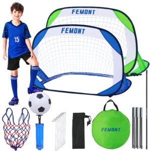 femont soccer goals set for backyard, 4x2.5ft portable pop up soccer nets with carrying bag for indoor outdoor games practice training great for kids and adults