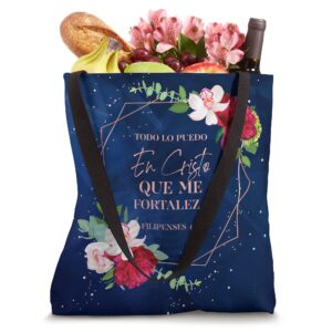 Regalos Cristianos Español Christian Spanish Texto Biblico Tote Bag