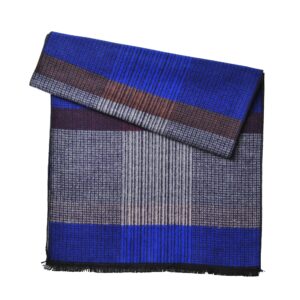 EP Mode Men's Winter Scarf, Cashmere Feel, Super Soft & Warm (Plaid Blue Grey)