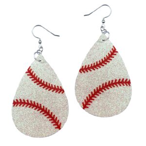 baseball earrings for women - baseball jewelry - baseball mom accessories - baseball stuff (snowy white)