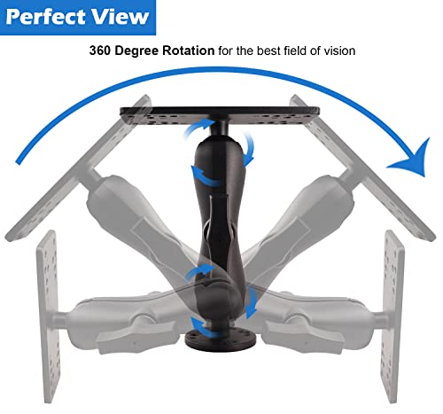 WINDFRD Aluminum Fish Finder Mount with 1.5" / C Size Ball, Medium Arm Marine Electronic/Depth Finder Mount for Boat, High Salt Water Resistant, Compatible with Garmin, Lowrance and More