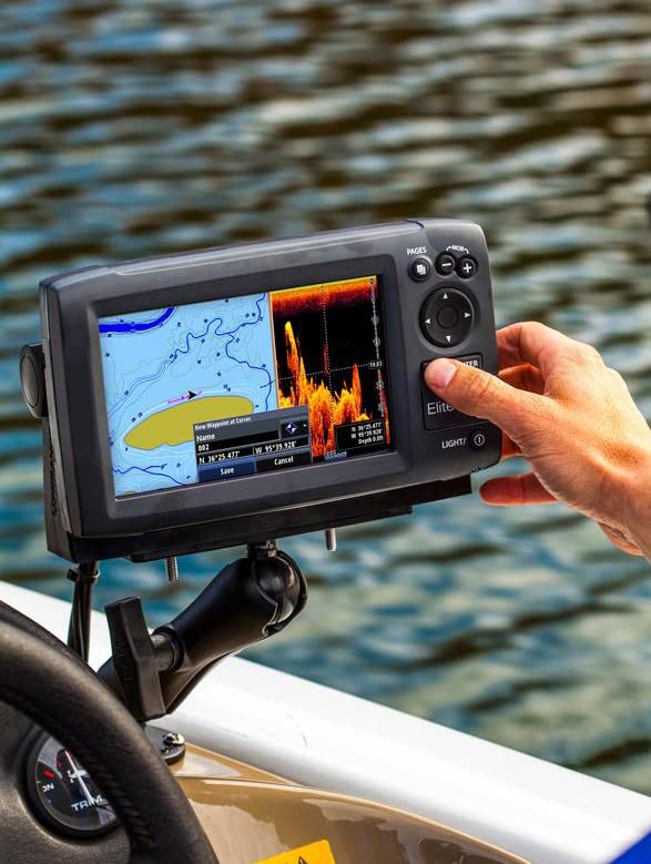 WINDFRD Aluminum Fish Finder Mount with 1.5" / C Size Ball, Medium Arm Marine Electronic/Depth Finder Mount for Boat, High Salt Water Resistant, Compatible with Garmin, Lowrance and More